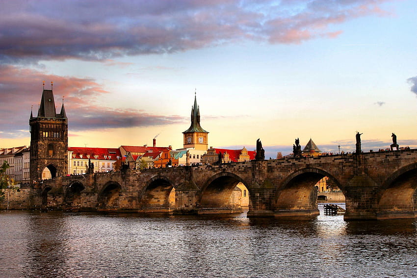 Прага Карлов мост Чехия Кула 2355x1570 HD тапет