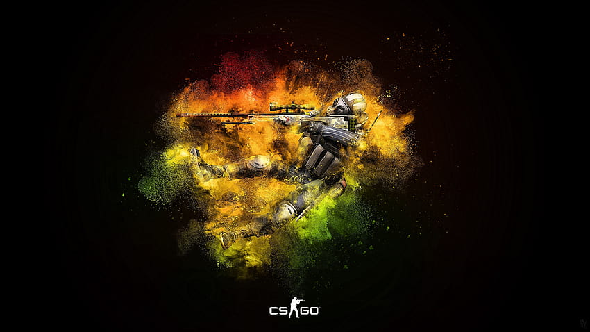 Pictures Counter Strike P90 asiimov cs:go global offensive 1366x768