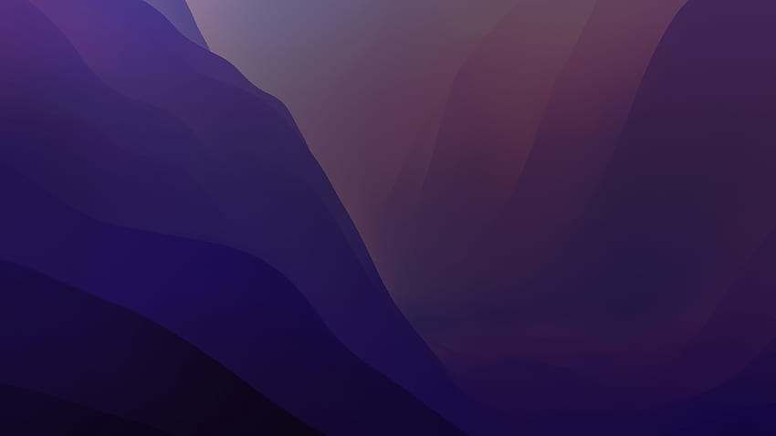 macOS Monterey, Stock, Purple, Dark Mode, Warstwy, Gradienty, głęboki fiolet minimalistyczny Tapeta HD