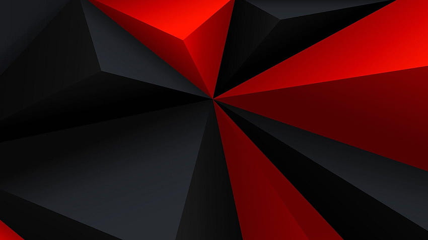 arte digital, Minimalismo, Low Poly, Geometría, Triángulo, Rojo, Negro, abstracto negro y rojo fondo de pantalla