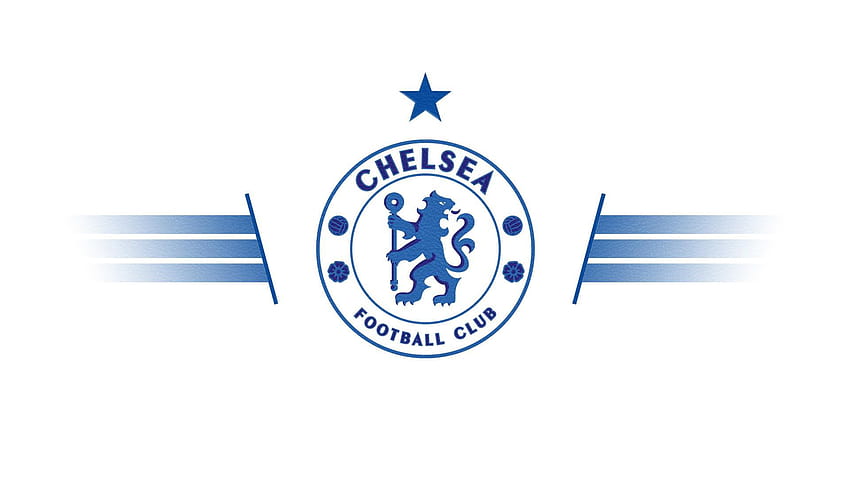 チェルシー フットボール クラブのロゴ青地に白と 高画質の壁紙