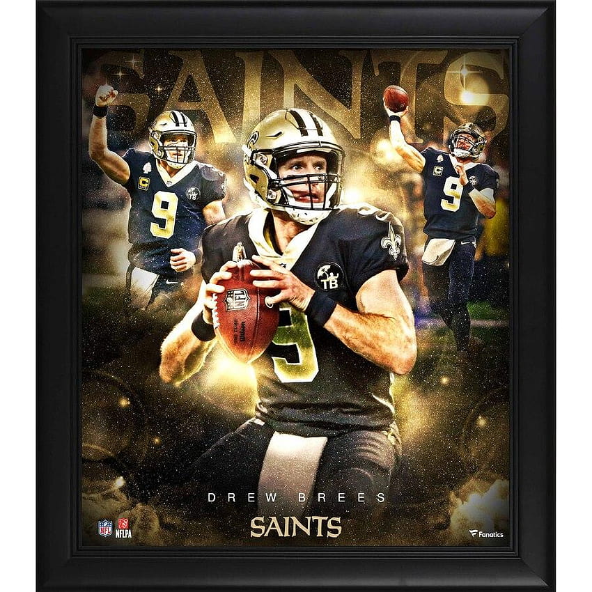 New Orleans Saints Drew Brees Fanatics Authentic Framed 15, alvin kamara new orleans saints HD тапет за телефон
