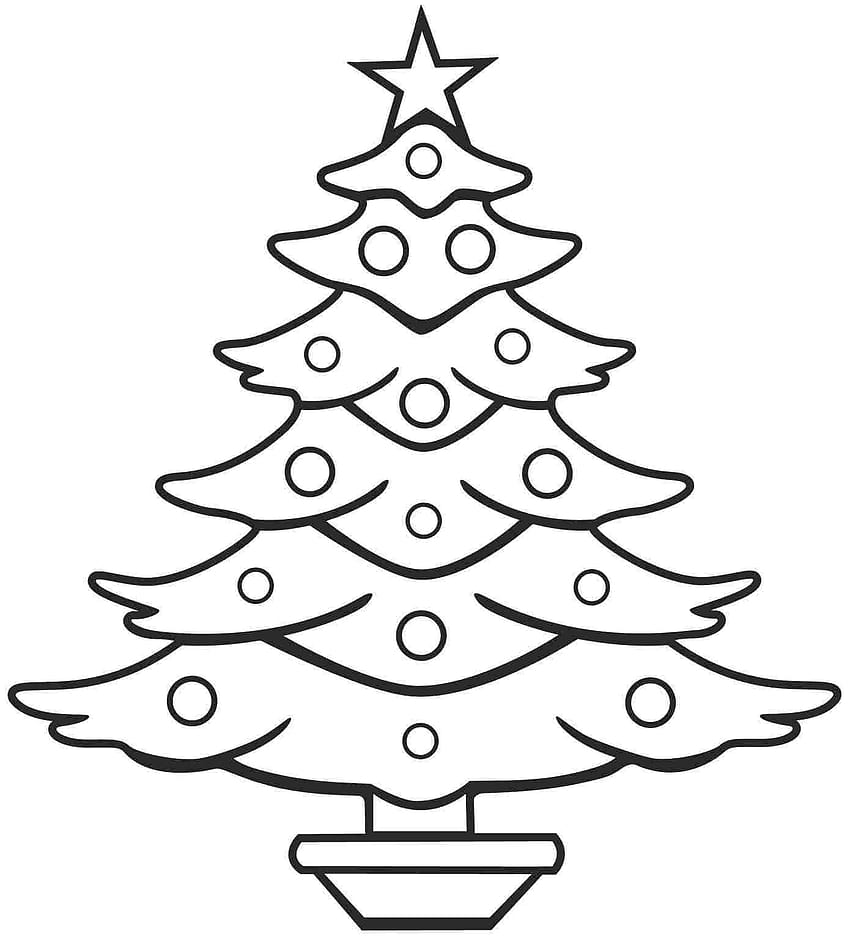 Christmas Tree Line Drawing, Clip Art, Clip Art on Clipart Library HD phone wallpaper