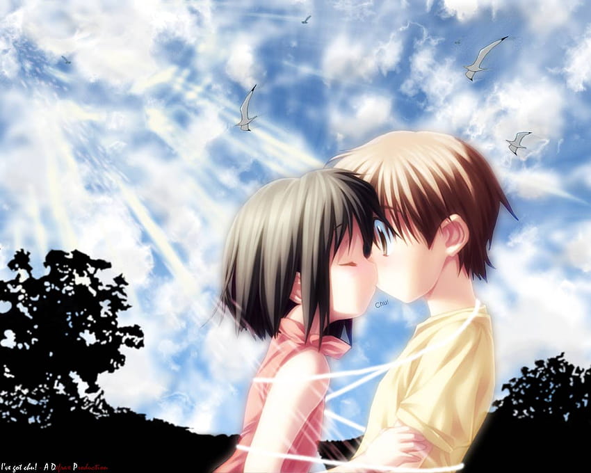 cute anime kiss Very cute anime kiss [1280x1024] for, anime passionate kisses HD wallpaper