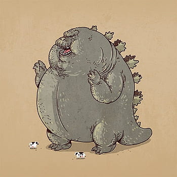 godzilla drawing cute