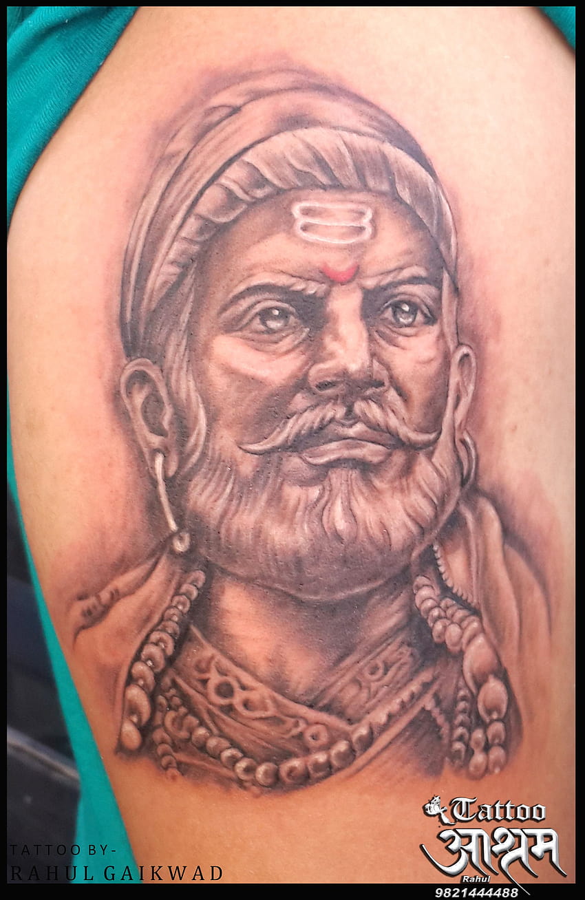 Shivaji maharaj tattoo | Tattoos, Tattoo work, Tattoo studio
