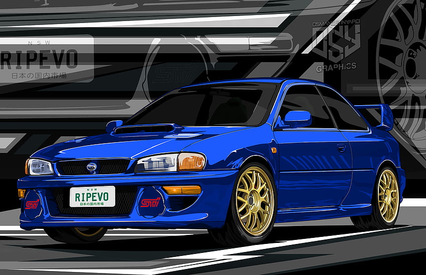 Subaru Impreza WRX STi GC8 artwork, subaru 22b Sfondo HD