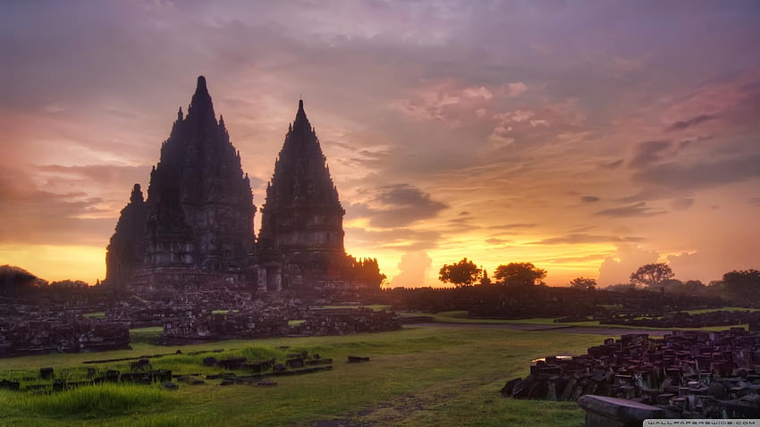 인도네시아 족자카르타의 천가지 불가사의 프람바난 사원 HD 월페이퍼