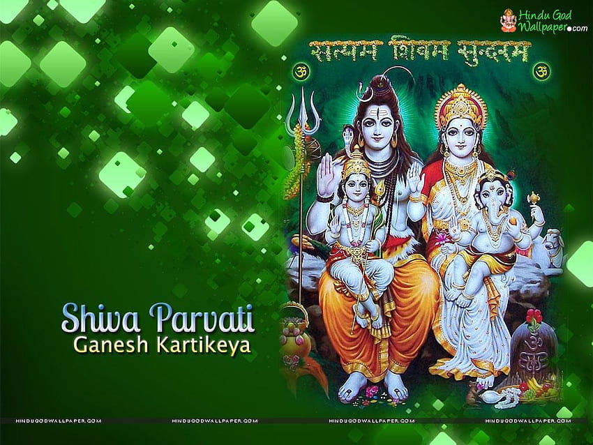 Shiv Parvati Ganesh Kartikeya, Shiv Pariwar papel de parede HD