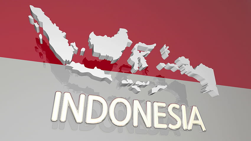 インドネシアの国旗と地図、インドネシアの国旗 高画質の壁紙