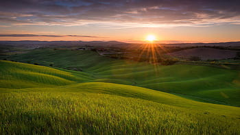 Wallpaper Tuscany, 5k, 4k wallpaper, 8k, Italy, landscape, village, field,  sunset, sky, grass, Nature #558