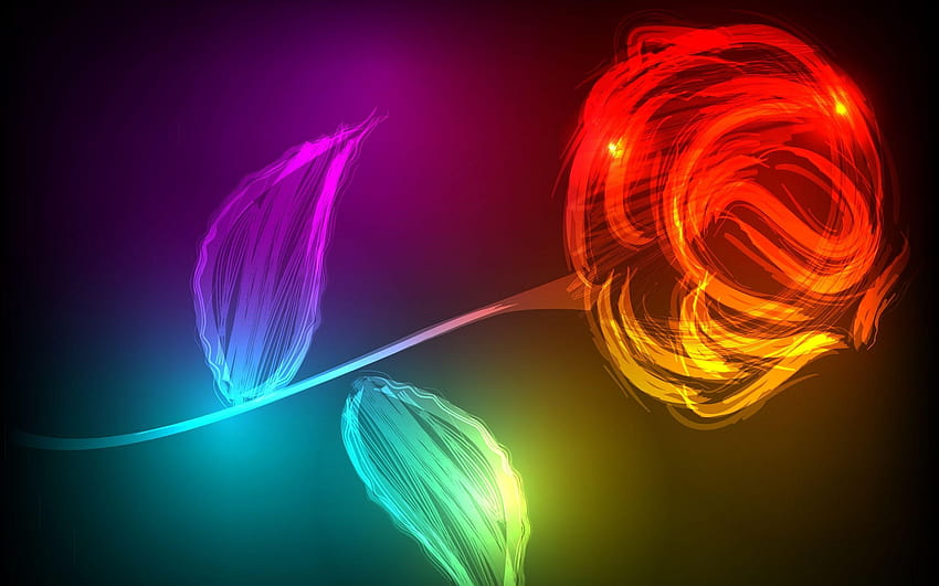 Neon Glowing Rose Super Detailed with Water · Creative Fabrica