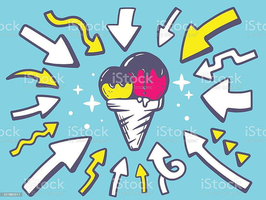 Vector Illustration Of Arrows Point To Icon Of Ice Cream Stock Illustration, ice cream cursor HD wallpaper