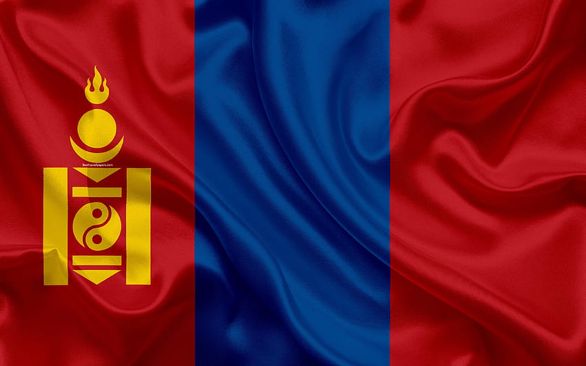 Flag of Mongolia, silk texture, Asia, mongolia flag HD wallpaper