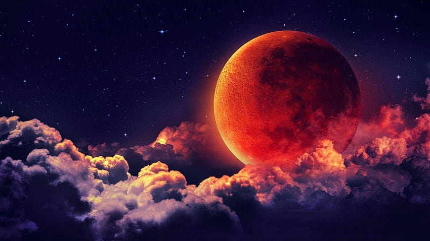 Super Blood Moon, luna rosa 2018 Sfondo HD
