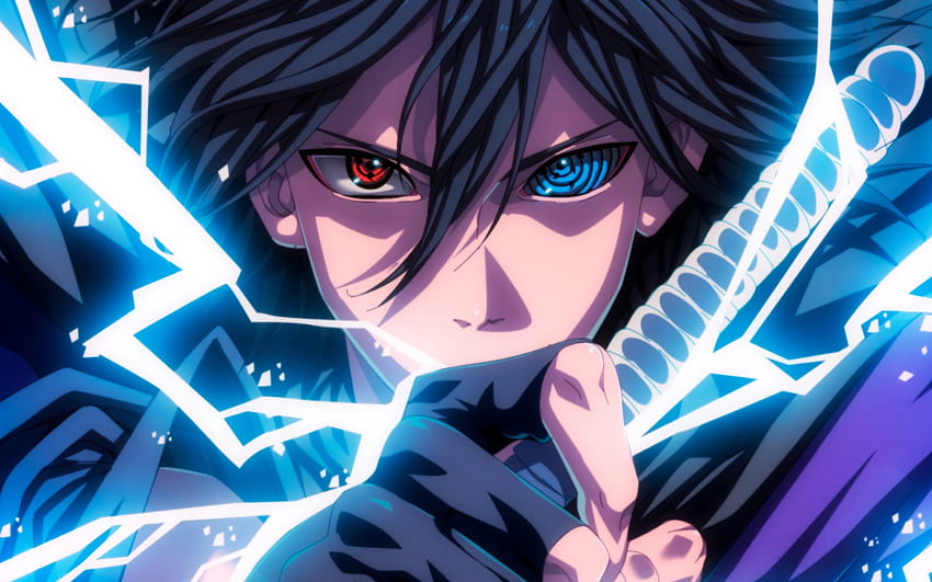 Sasuke Sharingan Rinnegan Eyes Lightning, saska Tapeta HD