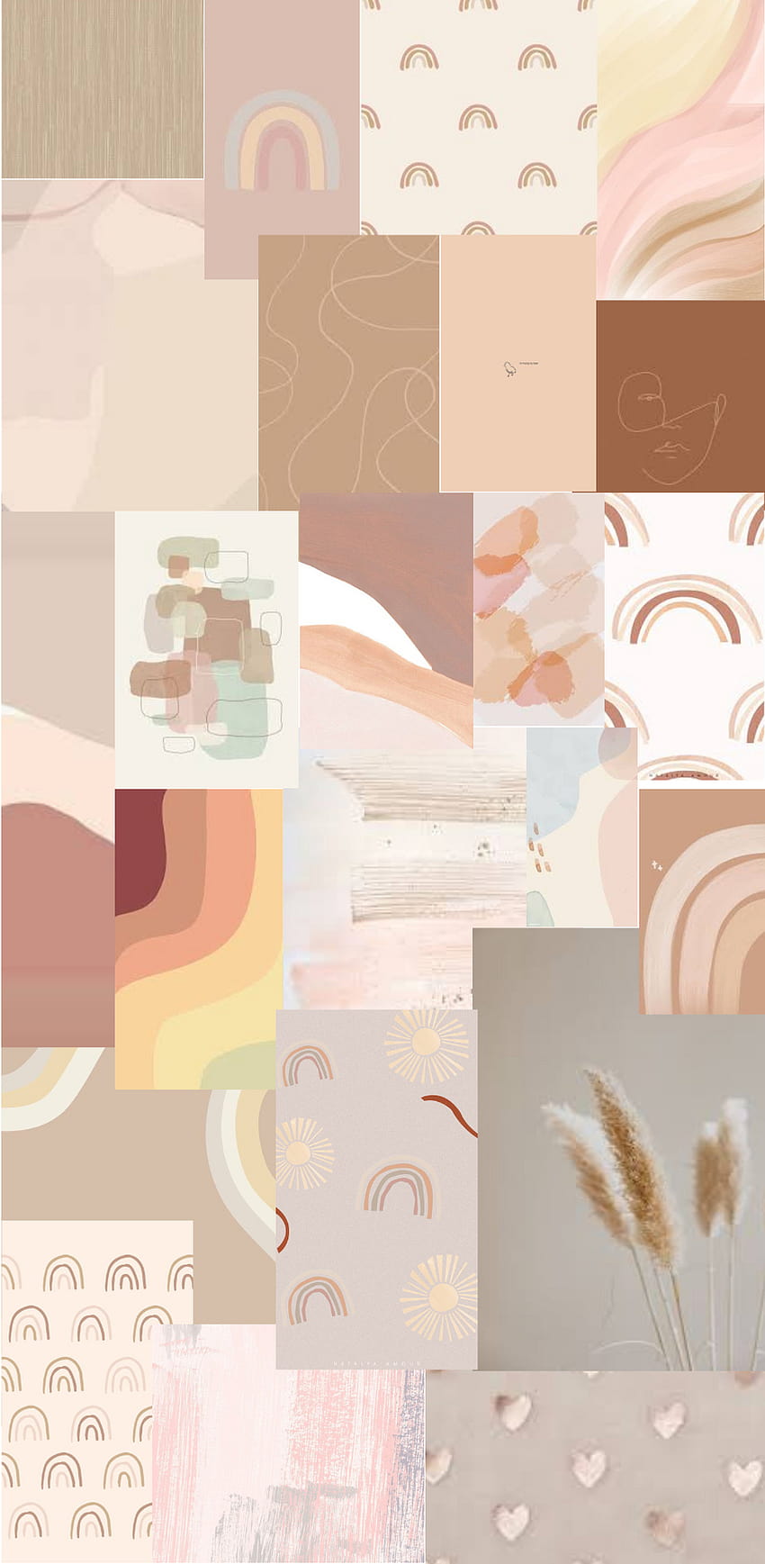 Aesthetic Neutral Collage for iPhone, spring collages ipad HD phone wallpaper