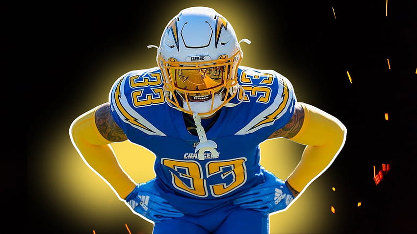 Derwin James Los Angeles Chargers NFL American football blue stone  background HD wallpaper  Peakpx