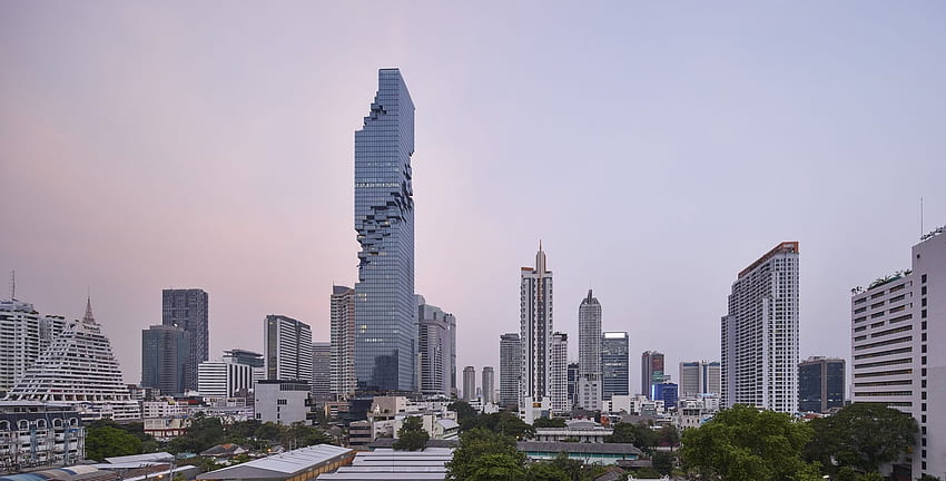 Büro Ole Scheeren's MahaNakhon Tower, graphed by Hufton +, bangkok high building HD wallpaper