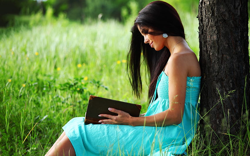 Girl read book in nature, girl with book HD wallpaper | Pxfuel