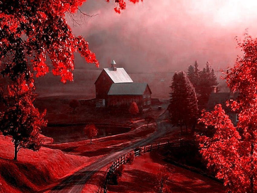 Grotta naturale rossa con colore per smartphone, colore rosso Sfondo HD