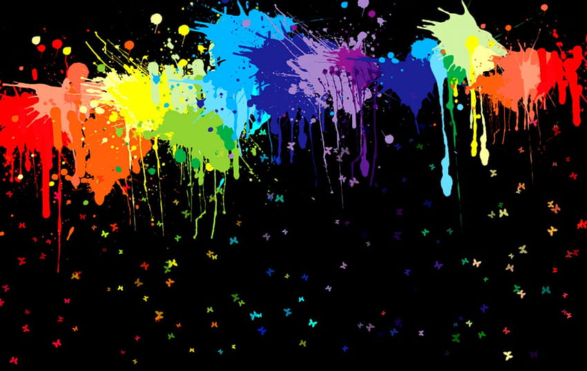 Emozionante vernice splatter neon schizzi arcobaleno neon vernice [1190x752] per il tuo, cellulare e tablet, vernice Sfondo HD