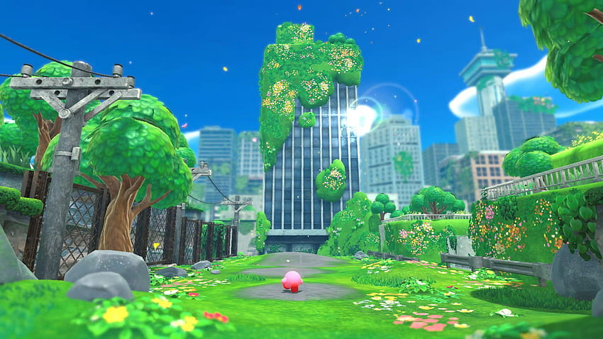 O tamanho do arquivo de Kirby e Forgotten Lands é de 5,8 GB, Kirby e a terra esquecida papel de parede HD