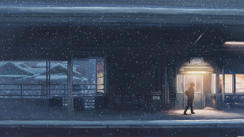 Aesthetic Anime Winter, anime night winter HD wallpaper