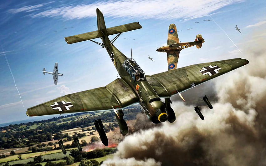 Junkers Ju 87, World War II, german bomber, Ju HD wallpaper