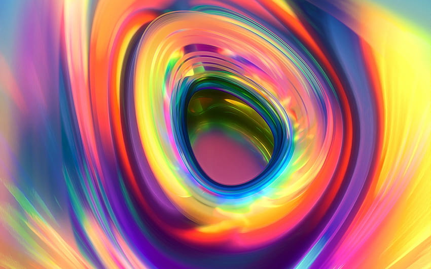 Tunel czasoprzestrzenny, gradient, neonowe kolory, abstrakcja 3d, neon 3d Tapeta HD