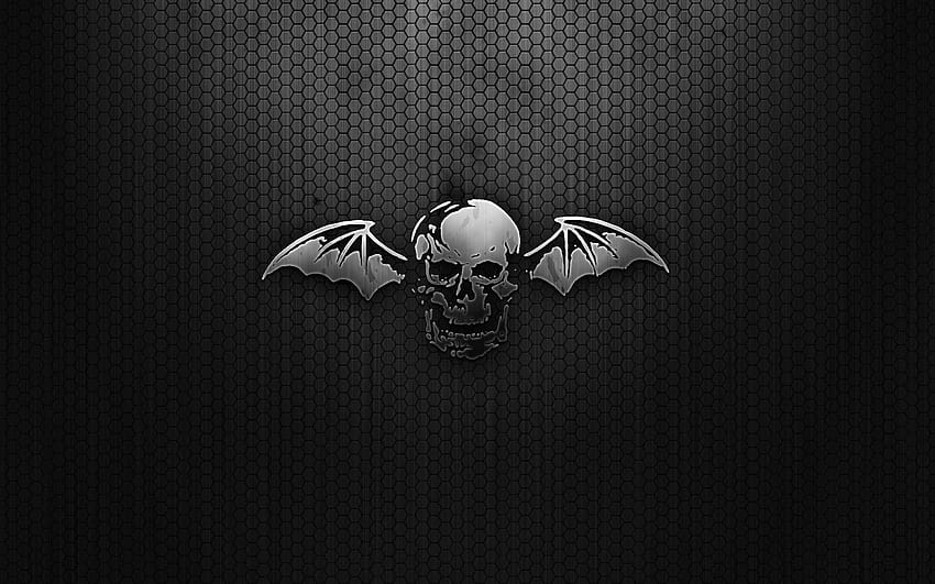 Szara czaszka z grafiką ze skrzydłami, symbol czaszki Tapeta HD
