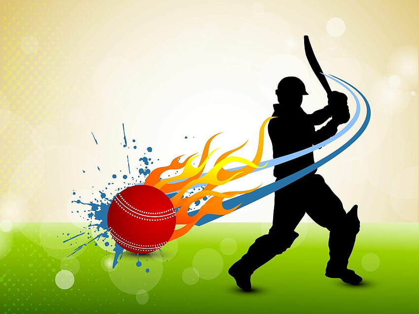 Bastão e bola de críquete, kit de críquete papel de parede HD