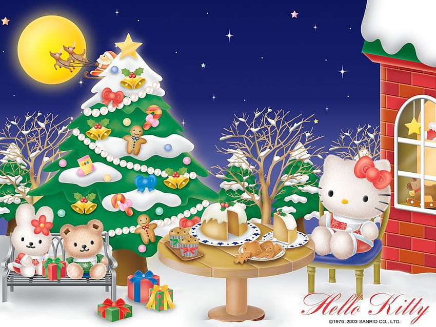 Hello Kitty is a fictional character created by the Japanese company Sanrio. Description from funch…, japanese christmas HD wallpaper