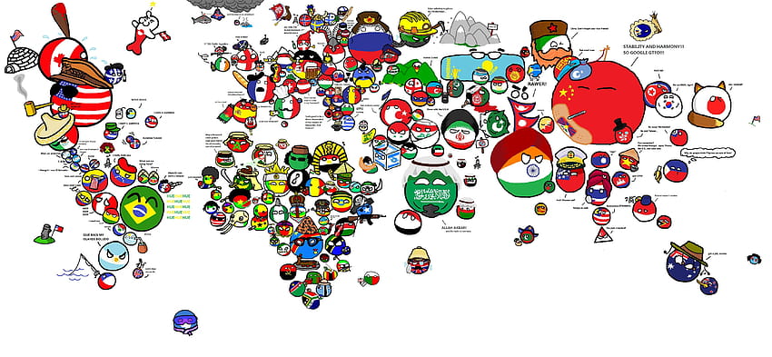 illustration de la carte du monde en 2020, countryball russie Fond d'écran HD