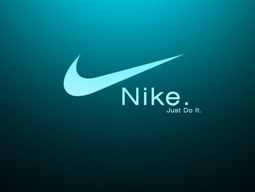 Logos, Nike, Famous Sports Brand, Blue Background, Just Do It, nike logo in blue background HD wallpaper