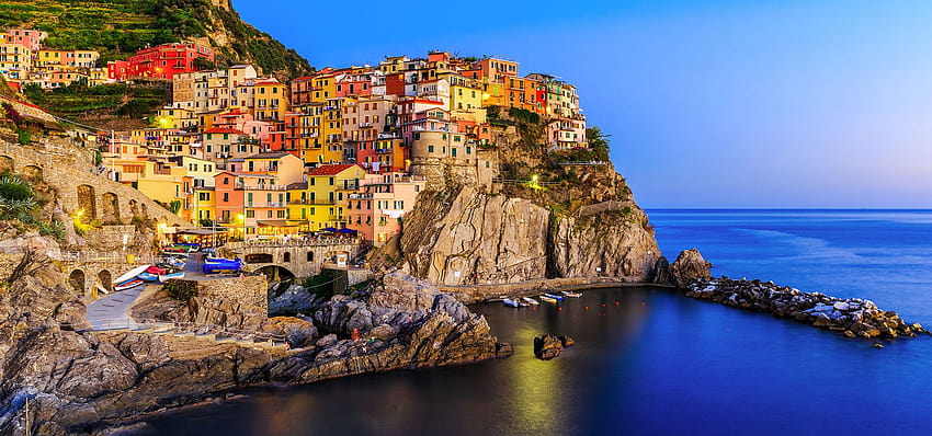 Angelo's Boat Tours in Cinque Terre, sunset cinque terre manarola HD wallpaper