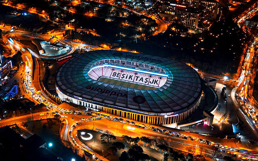 Parc Vodafone, stade Besiktas, Istanbul, Turquie, nuit, stades de football turcs avec résolution 1920x1200. Haute qualité, vodafone arena Fond d'écran HD