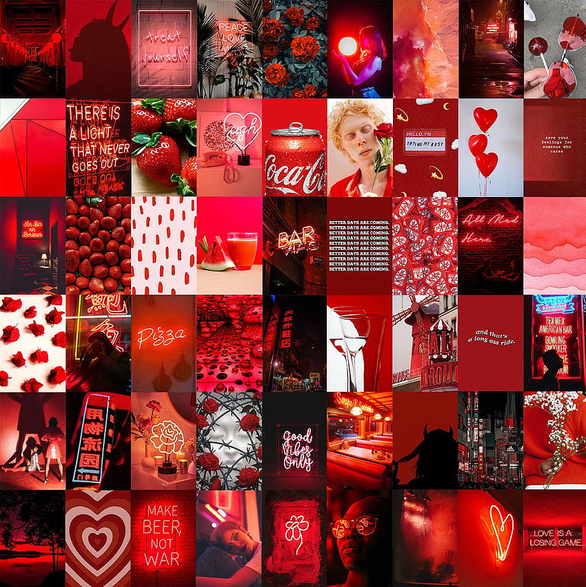 2 Aesthetic For Wall Collage To Print Red, valentines day aesthetic ...