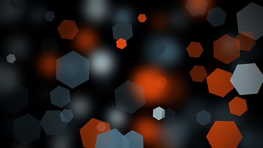 шестоъгълни светлини боке, оранжево, бяло и сиво светлини илюстрация абстрактно цифрово изкуство дълбочина на полето, цветен шестоъгълник геометричен HD тапет