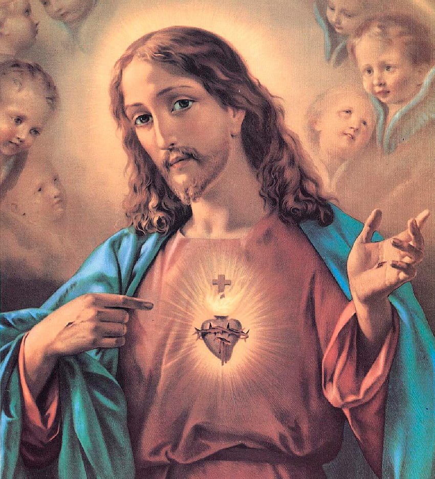 sacred heart of jesus christ, immaculate heart of mary HD phone wallpaper