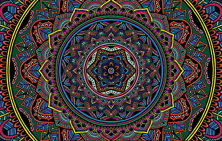 colorful, texture, color, selective coloring, Mandala , section текстуры, christmas mandalas HD wallpaper