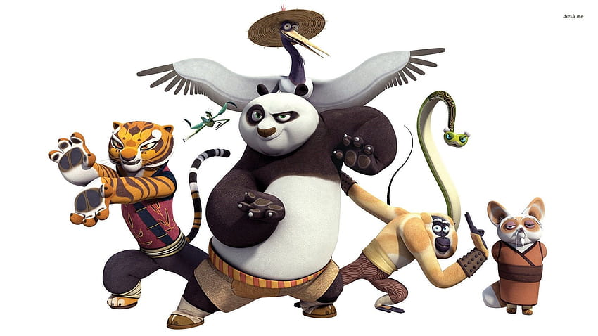 Kung Fu Panda, Po, Macaco, Tigresa, Mestre Shifu, Víbora, Garça... Fundos papel de parede HD