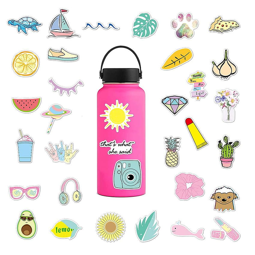 Cute Vsco Girl Aesthetic Stickers For Hydro Flask, Laptops 35 Pack Uniquely  Designed Vinyl Water Bottle Stickers For Girls, Teens, Trendy Aesthetic St