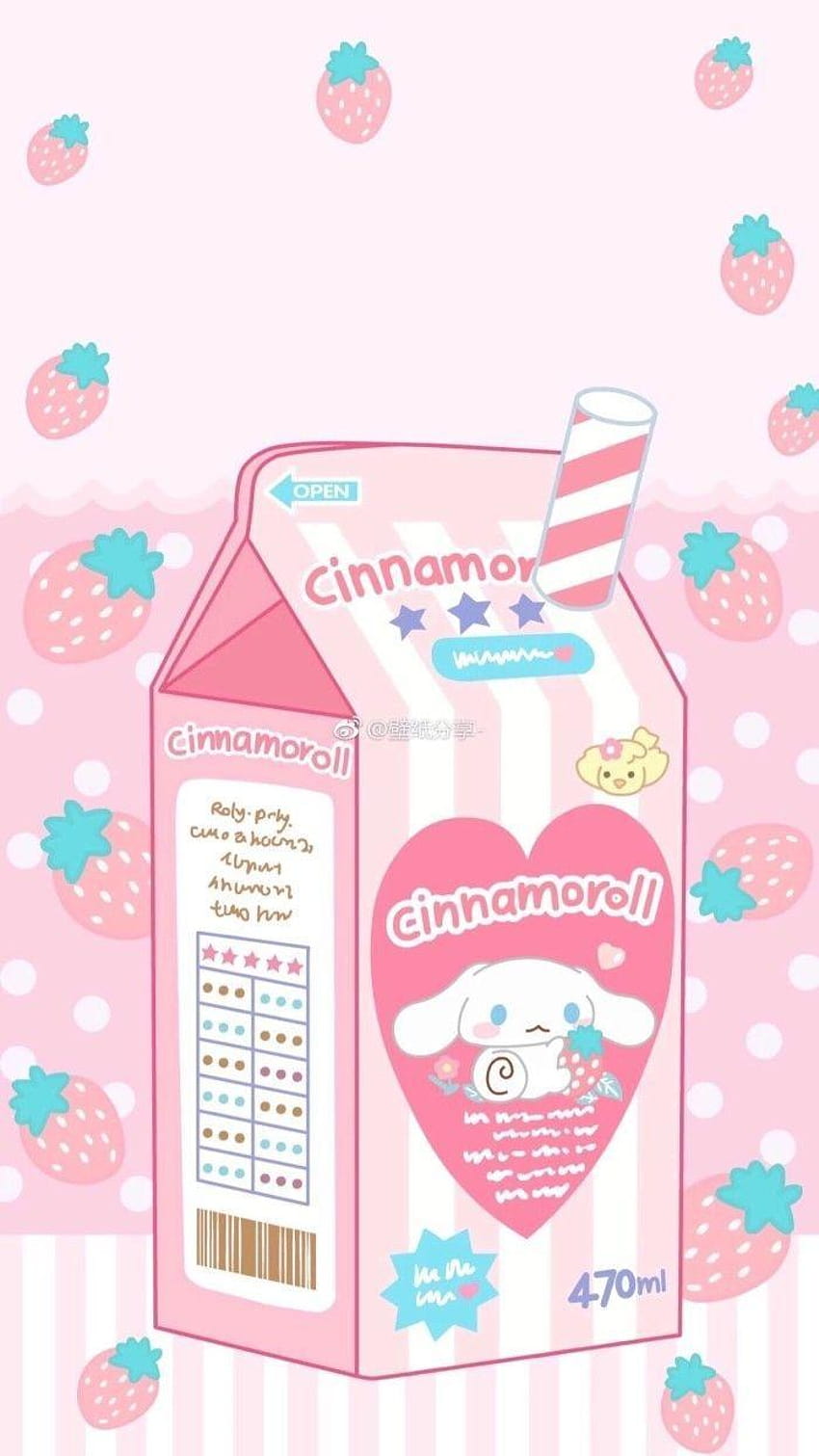 Karton mleka Cinnamoroll, różowe mleko Tapeta na telefon HD