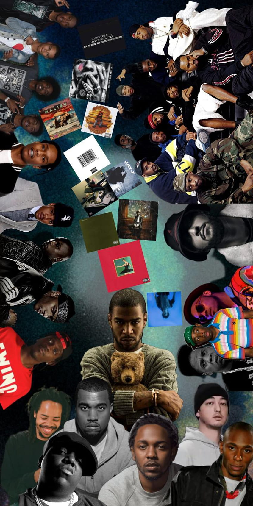 Made a of all my favorite rap artists and albums etc : HipHop, rapper collage HD phone wallpaper
