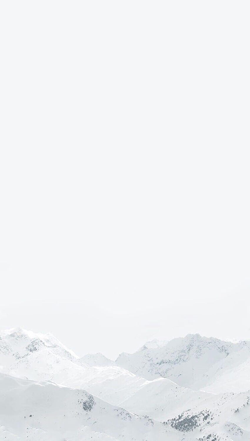 ขาว บริสุทธิ์ ภูเขาฤดูหนาว iPhone สะอาด ความงาม นามธรรมสีขาวล้วน วอลล์เปเปอร์โทรศัพท์ HD