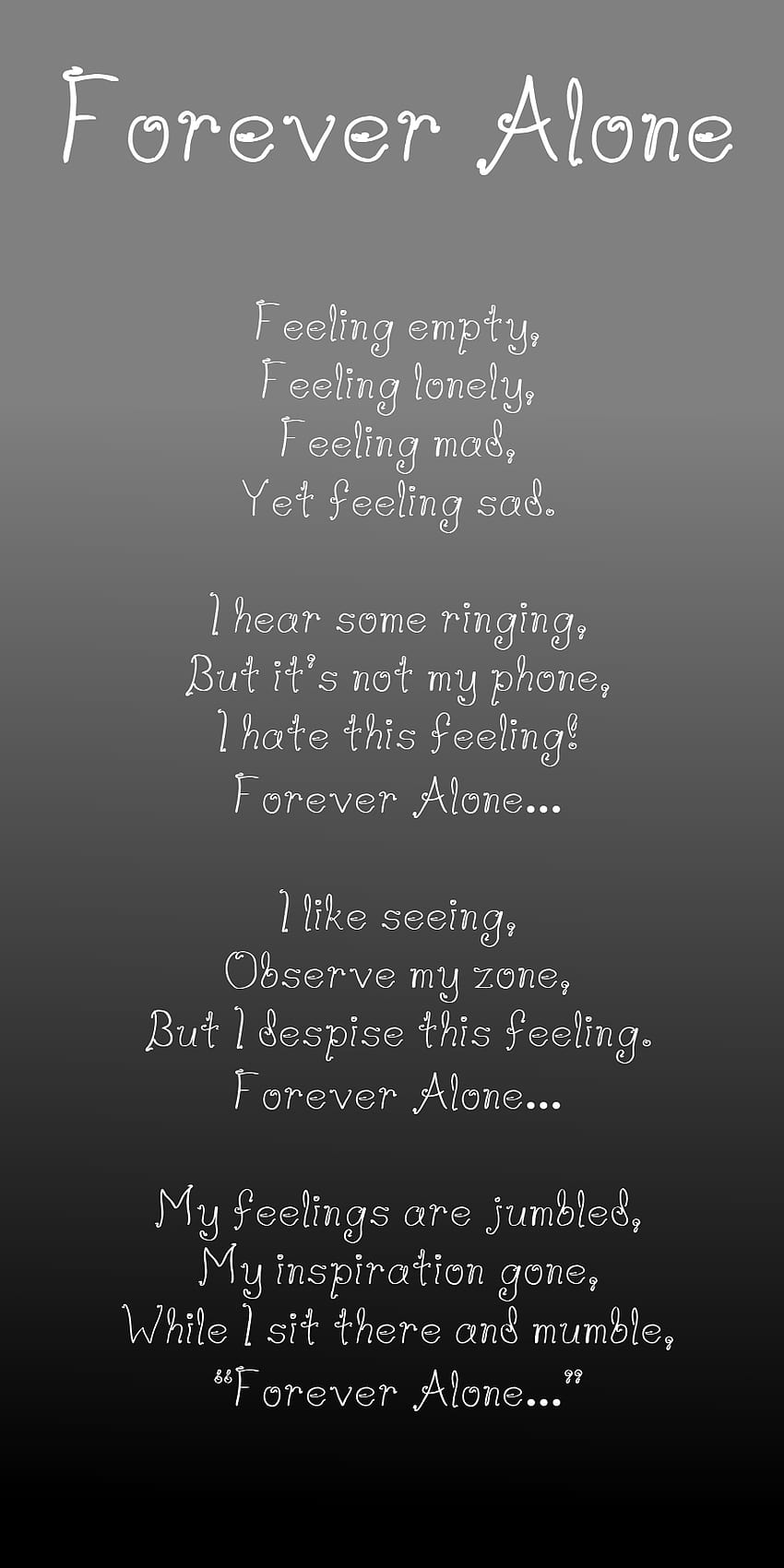 Forever Alone Quotes. QuotesGram, lonely forever HD phone ...