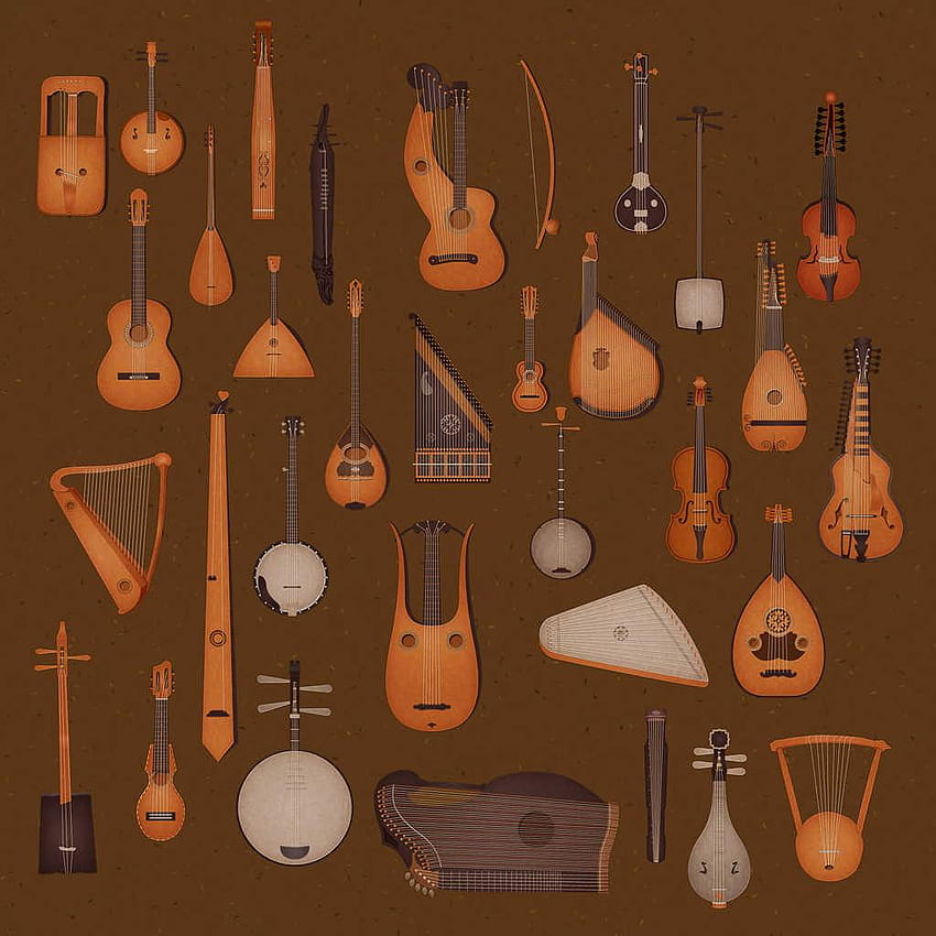 Instrumentos musicais de cordas · Vladstudio, sitar Papel de parede de celular HD