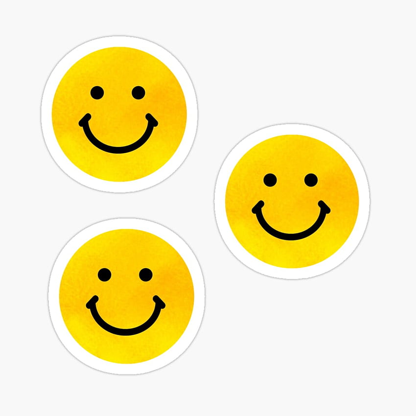 Pacote de rosto sorridente amarelo aquarela Papel de parede de celular HD