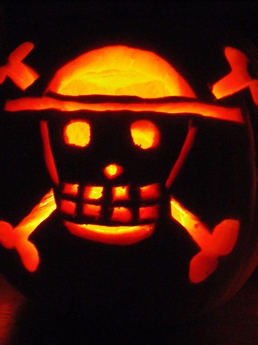 Straw Hats Pumpkin by Black, sombrero de paja bandera pirata fondo de pantalla del teléfono